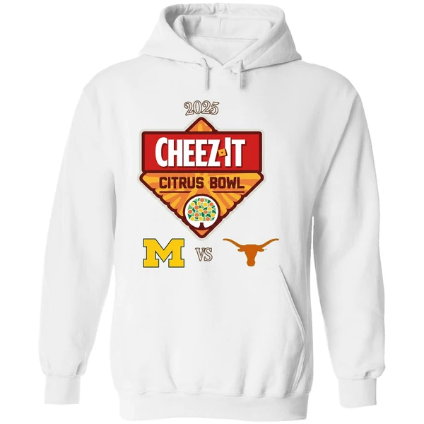Cheez It Citrus Bowl 2025 Michigan Wolverines Vs Texas Longhorns Logo Hoodie - Image 8