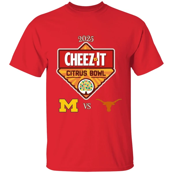 Cheez It Citrus Bowl 2025 Michigan Wolverines Vs Texas Longhorns Logo Shirt - Image 7