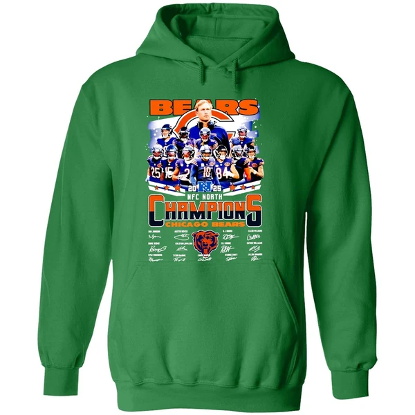 Chicago Bears 2025 Nfc North Champions 2025 Signature Hoodie - Image 2