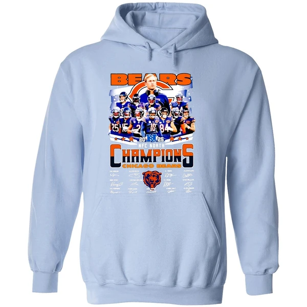 Chicago Bears 2025 Nfc North Champions 2025 Signature Hoodie - Image 4