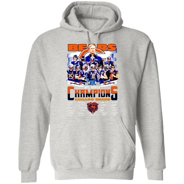 Chicago Bears 2025 Nfc North Champions 2025 Signature Hoodie - Image 9