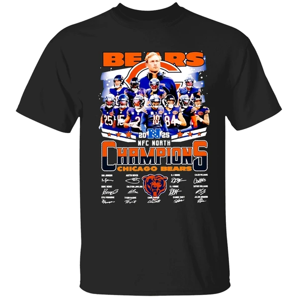 Chicago Bears 2025 Nfc North Champions 2025 Signature Shirt