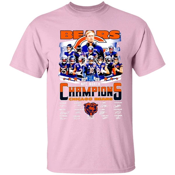 Chicago Bears 2025 Nfc North Champions 2025 Signature Shirt - Image 3