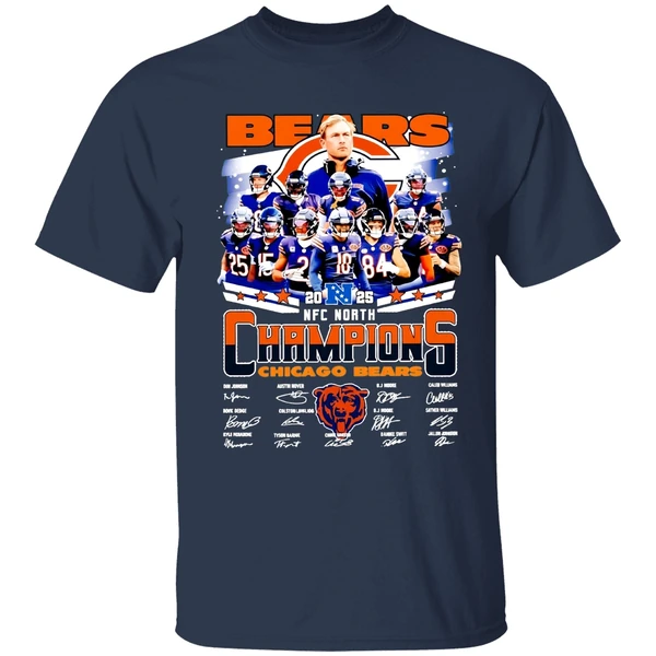 Chicago Bears 2025 Nfc North Champions 2025 Signature Shirt - Image 5