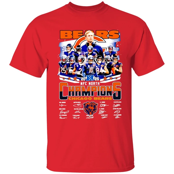 Chicago Bears 2025 Nfc North Champions 2025 Signature Shirt - Image 7