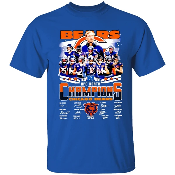 Chicago Bears 2025 Nfc North Champions 2025 Signature Shirt - Image 8