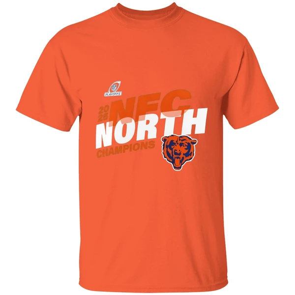 chicago bears 2025 nfc north division champions conquer shirt orange