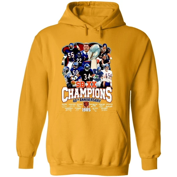 Chicago Bears 40th Anniversary 1985 2025 Super Bowl Xx Champions Hoodie