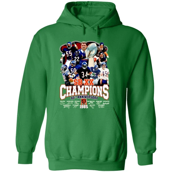 Chicago Bears 40th Anniversary 1985 2025 Super Bowl Xx Champions Hoodie - Image 2