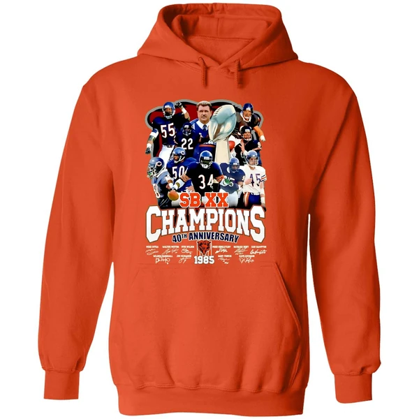 Chicago Bears 40th Anniversary 1985 2025 Super Bowl Xx Champions Hoodie - Image 6