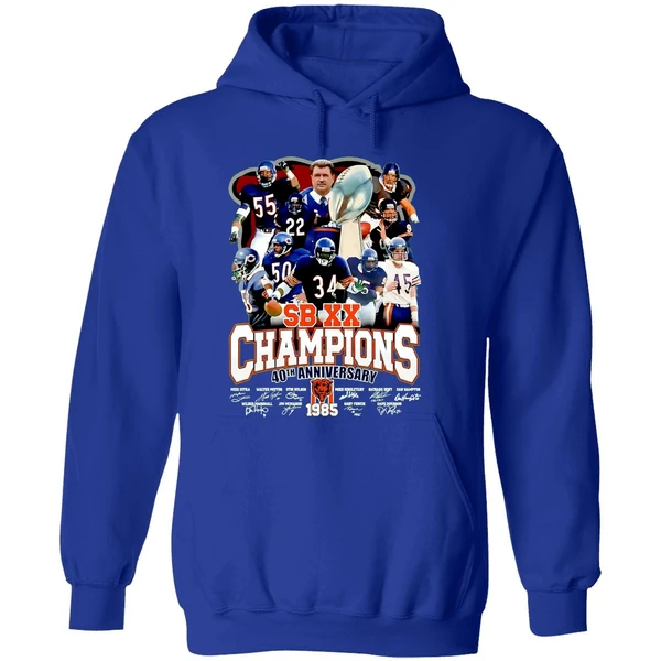 Chicago Bears 40th Anniversary 1985 2025 Super Bowl Xx Champions Hoodie - Image 7