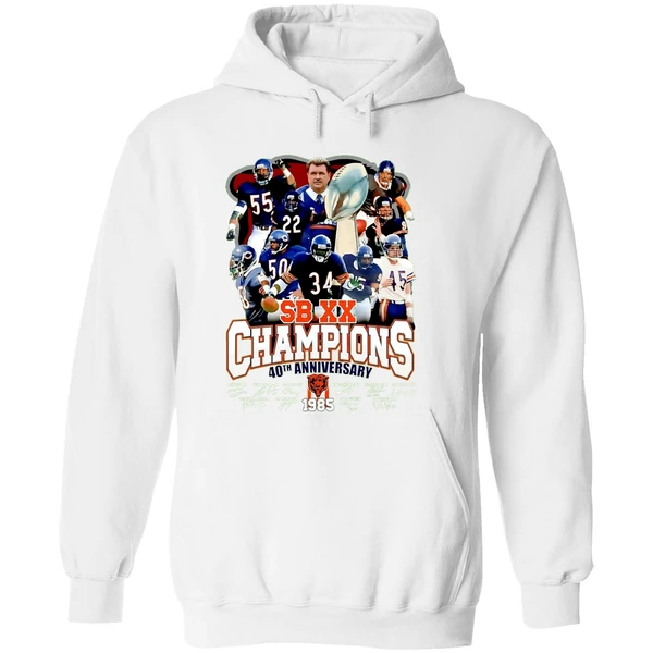 Chicago Bears 40th Anniversary 1985 2025 Super Bowl Xx Champions Hoodie - Image 8