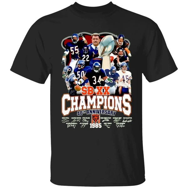 Chicago Bears 40th Anniversary 1985 2025 Super Bowl Xx Champions Shirt