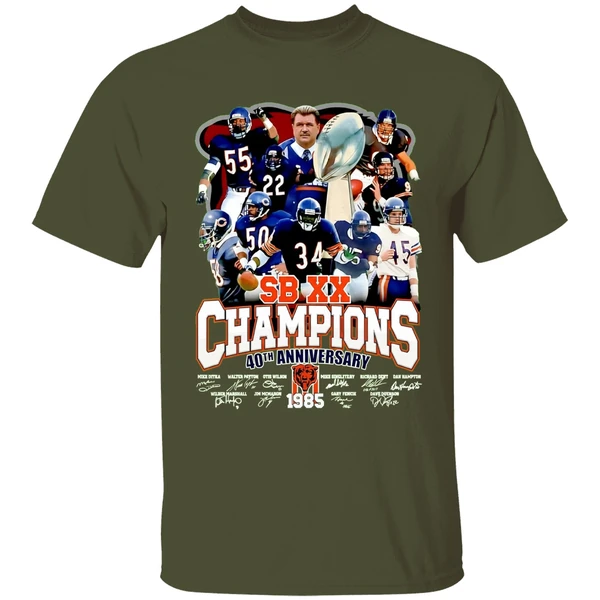 Chicago Bears 40th Anniversary 1985 2025 Super Bowl Xx Champions Shirt - Image 4