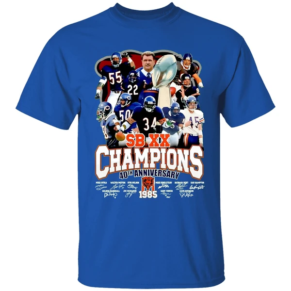Chicago Bears 40th Anniversary 1985 2025 Super Bowl Xx Champions Shirt - Image 8