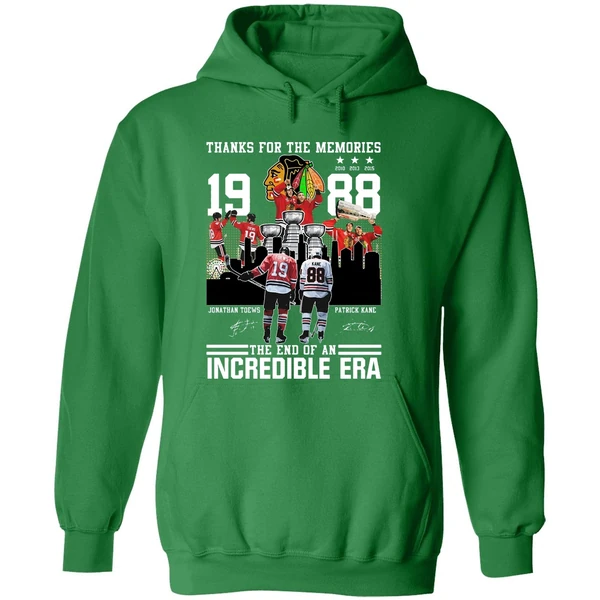 Chicago Blackhawks Jonathan Toews And Patrick Kane Thank For The Memories The End Of An Incredible Era Hoodie - Image 2