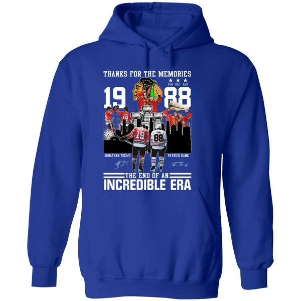 Chicago Blackhawks Jonathan Toews And Patrick Kane Thank For The Memories The End Of An Incredible Era Hoodie - Image 7