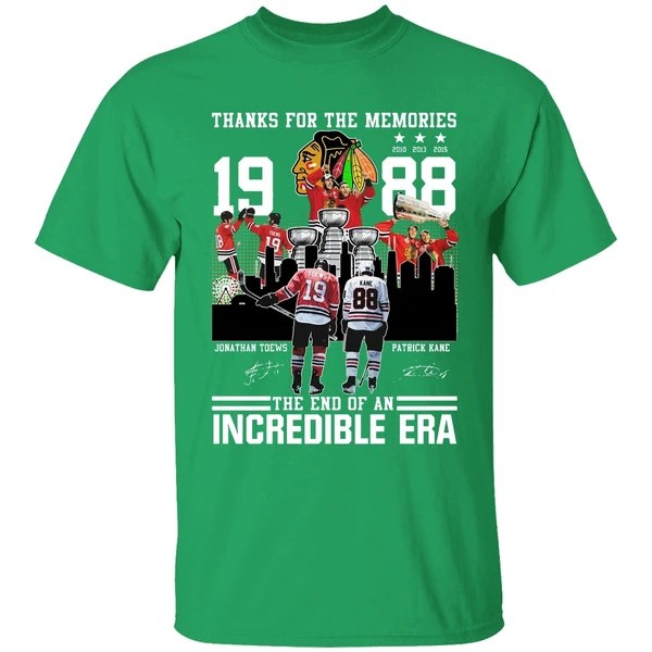 Chicago Blackhawks Jonathan Toews And Patrick Kane Thank For The Memories The End Of An Incredible Era Shirt - Image 2