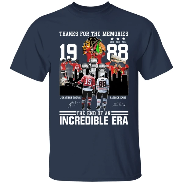 Chicago Blackhawks Jonathan Toews And Patrick Kane Thank For The Memories The End Of An Incredible Era Shirt - Image 5