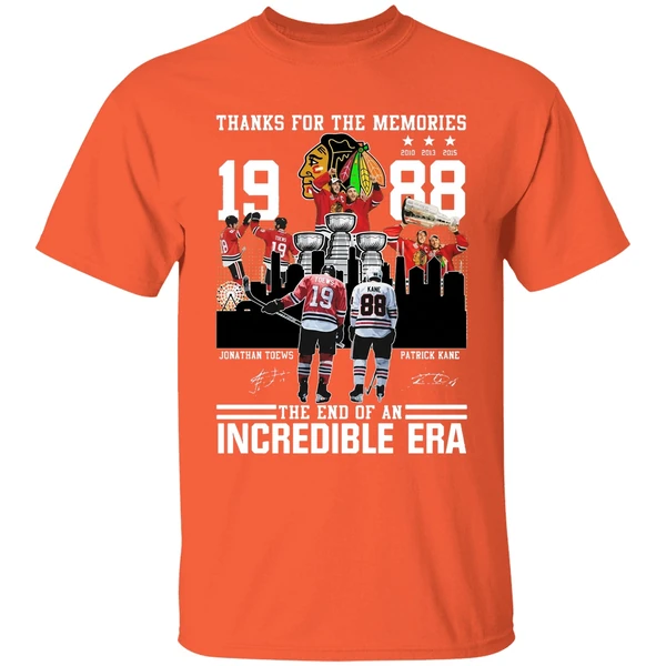 Chicago Blackhawks Jonathan Toews And Patrick Kane Thank For The Memories The End Of An Incredible Era Shirt - Image 6