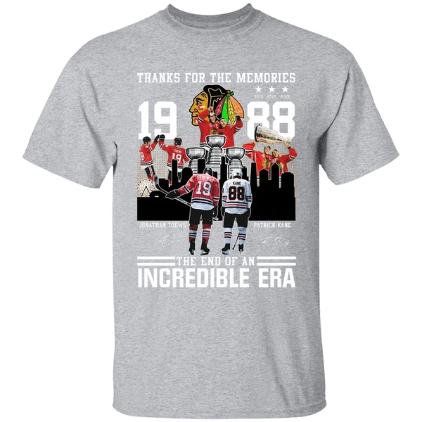 Chicago Blackhawks Jonathan Toews And Patrick Kane Thank For The Memories The End Of An Incredible Era Shirt - Image 9