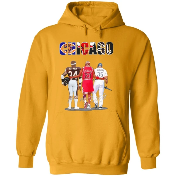 Chicago City 34 Walter Payton 23 Michael Jordan 35 Frank Thomas Hoodie