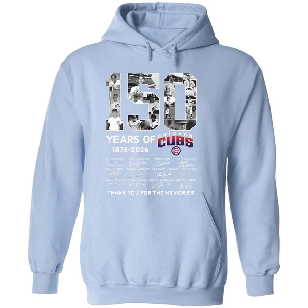 Chicago Cubs 150 Years 1876 2026 Thank You For The Memories Hoodie - Image 4