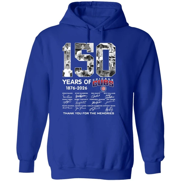 Chicago Cubs 150 Years 1876 2026 Thank You For The Memories Hoodie - Image 7