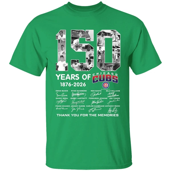 Chicago Cubs 150 Years 1876 2026 Thank You For The Memories Shirt - Image 2