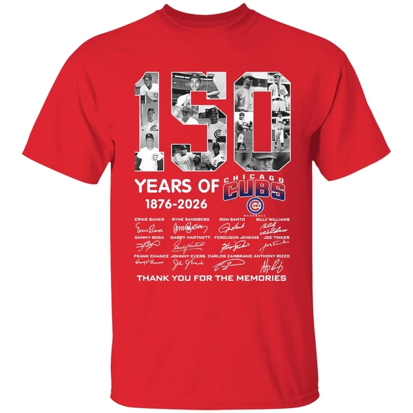 Chicago Cubs 150 Years 1876 2026 Thank You For The Memories Shirt - Image 7