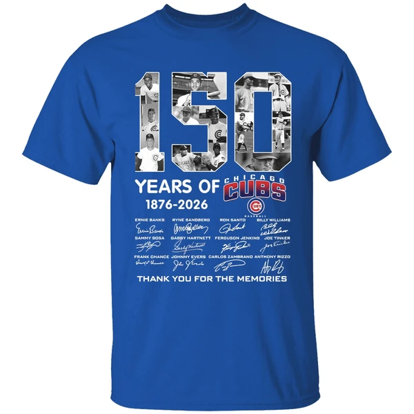 Chicago Cubs 150 Years 1876 2026 Thank You For The Memories Shirt - Image 8