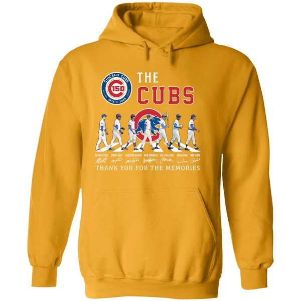 Chicago Cubs 150th Anniversary Players Road Thank You For The Memories Hoodie