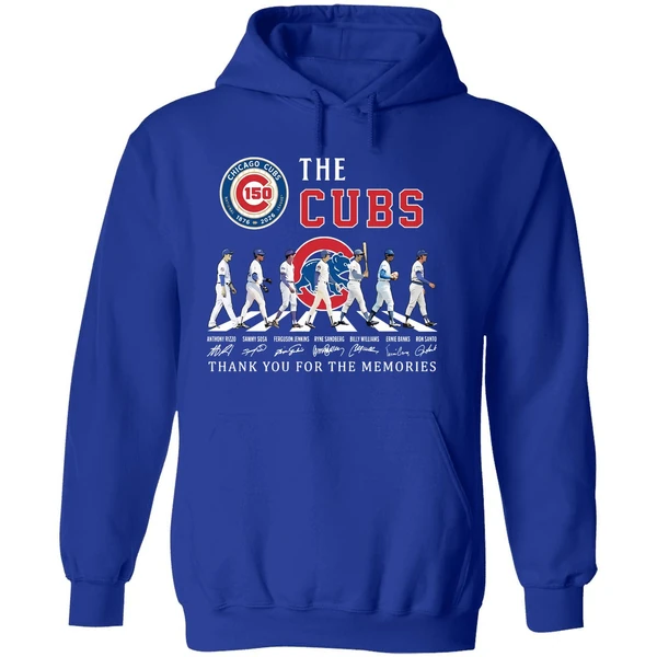 Chicago Cubs 150th Anniversary Players Road Thank You For The Memories Hoodie - Image 7