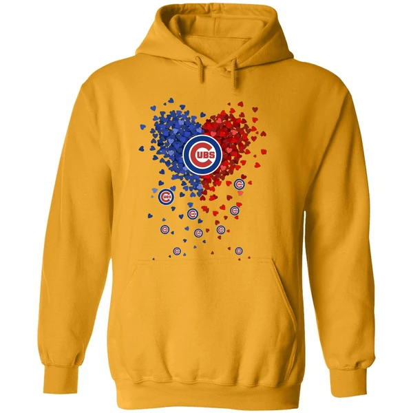 Chicago Cubs Baseball Heart Hoodie