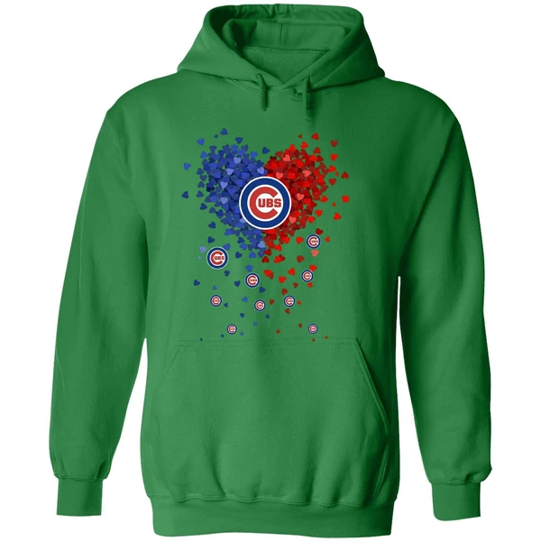 Chicago Cubs Baseball Heart Hoodie - Image 2