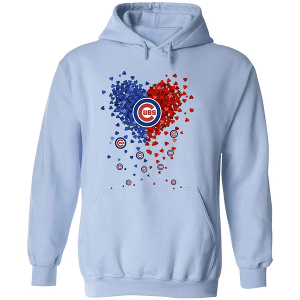 Chicago Cubs Baseball Heart Hoodie - Image 4