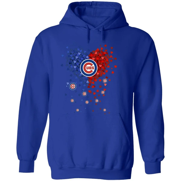 Chicago Cubs Baseball Heart Hoodie - Image 7