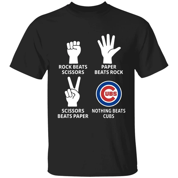 Chicago Cubs Rock Beats Scissors Paper Beats Rock Scissors Beats Paper Shirt