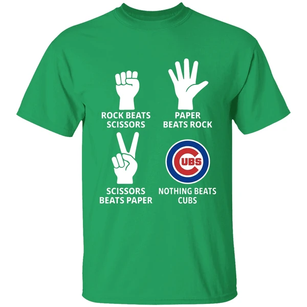 Chicago Cubs Rock Beats Scissors Paper Beats Rock Scissors Beats Paper Shirt - Image 2