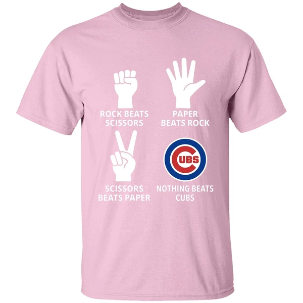 Chicago Cubs Rock Beats Scissors Paper Beats Rock Scissors Beats Paper Shirt - Image 3