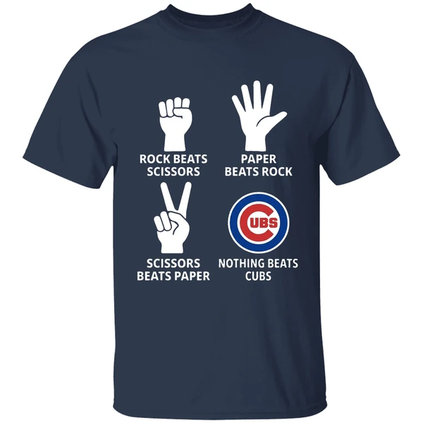 Chicago Cubs Rock Beats Scissors Paper Beats Rock Scissors Beats Paper Shirt - Image 5