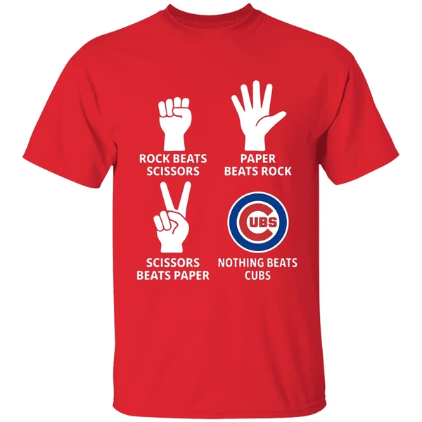 Chicago Cubs Rock Beats Scissors Paper Beats Rock Scissors Beats Paper Shirt - Image 7