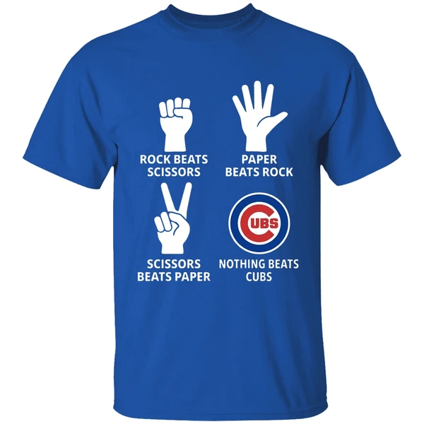 Chicago Cubs Rock Beats Scissors Paper Beats Rock Scissors Beats Paper Shirt - Image 8
