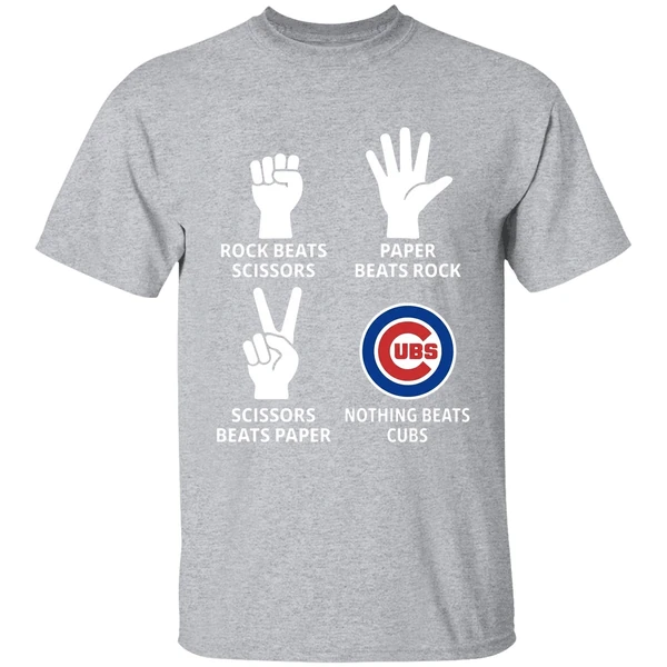 Chicago Cubs Rock Beats Scissors Paper Beats Rock Scissors Beats Paper Shirt - Image 9