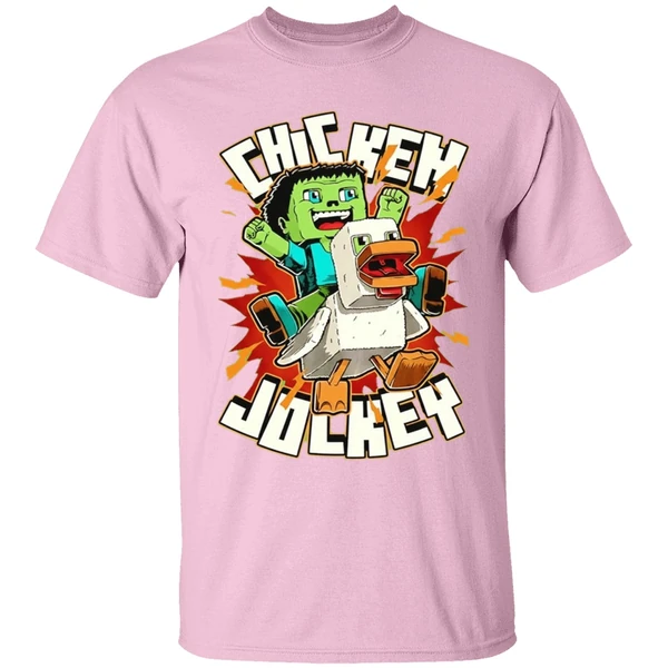 Chicken Jockey Chicken Kid Cube Game Shirt - Image 3