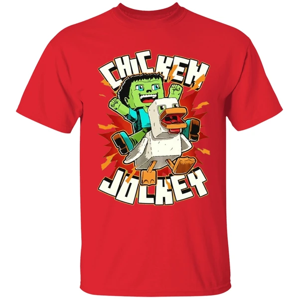 Chicken Jockey Chicken Kid Cube Game Shirt - Image 7