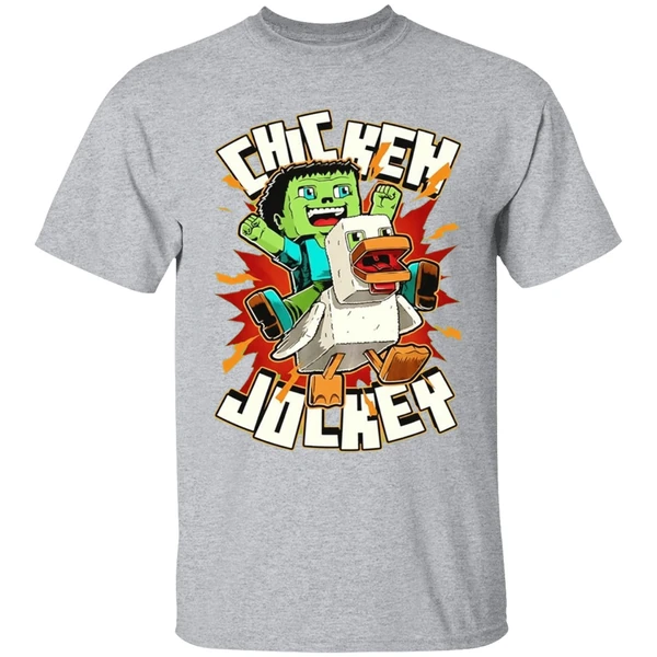 Chicken Jockey Chicken Kid Cube Game Shirt - Image 9