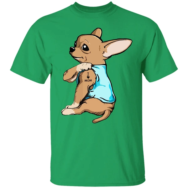 Chihuahua German Shepherd Dog Tattoo I Love Mom Shirt