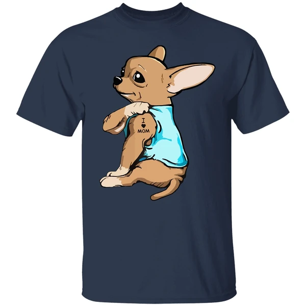 Chihuahua German Shepherd Dog Tattoo I Love Mom Shirt - Image 4