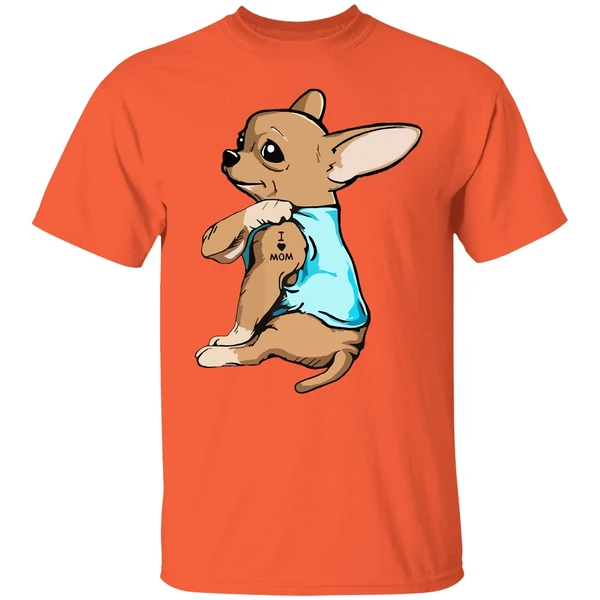 Chihuahua German Shepherd Dog Tattoo I Love Mom Shirt - Image 5
